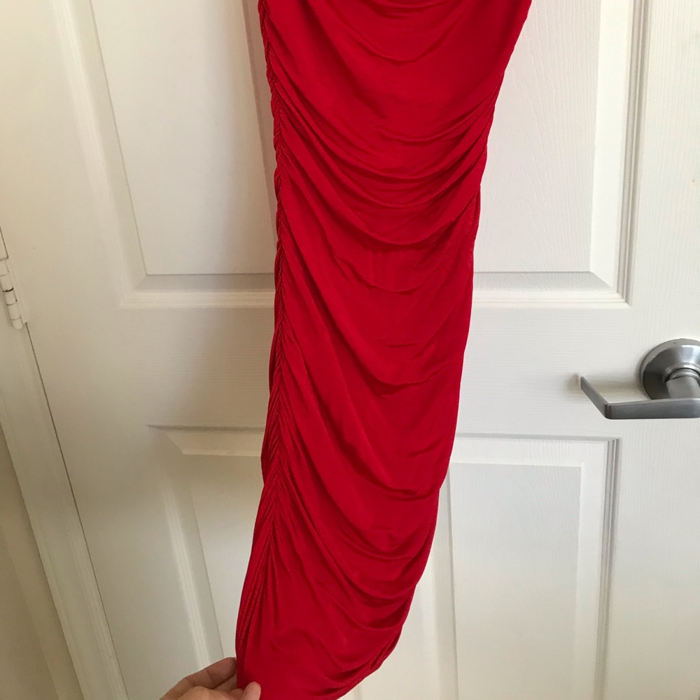 Red Hot Ruched Bodycon Dress - Picture 4 of 5